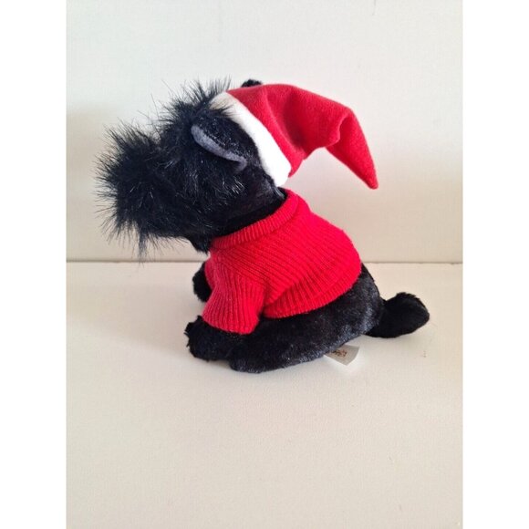 Black Plush Christmas Dog Red Santa Sweater Hat Bestever Holiday - Picture 10 of 10